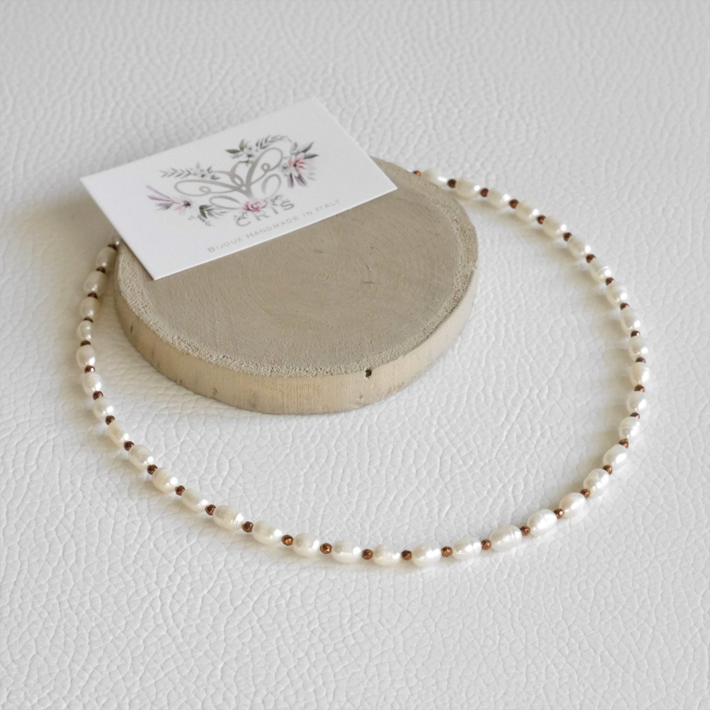Choker Perle di Fiume e Ematite - Cris by Cristiana
