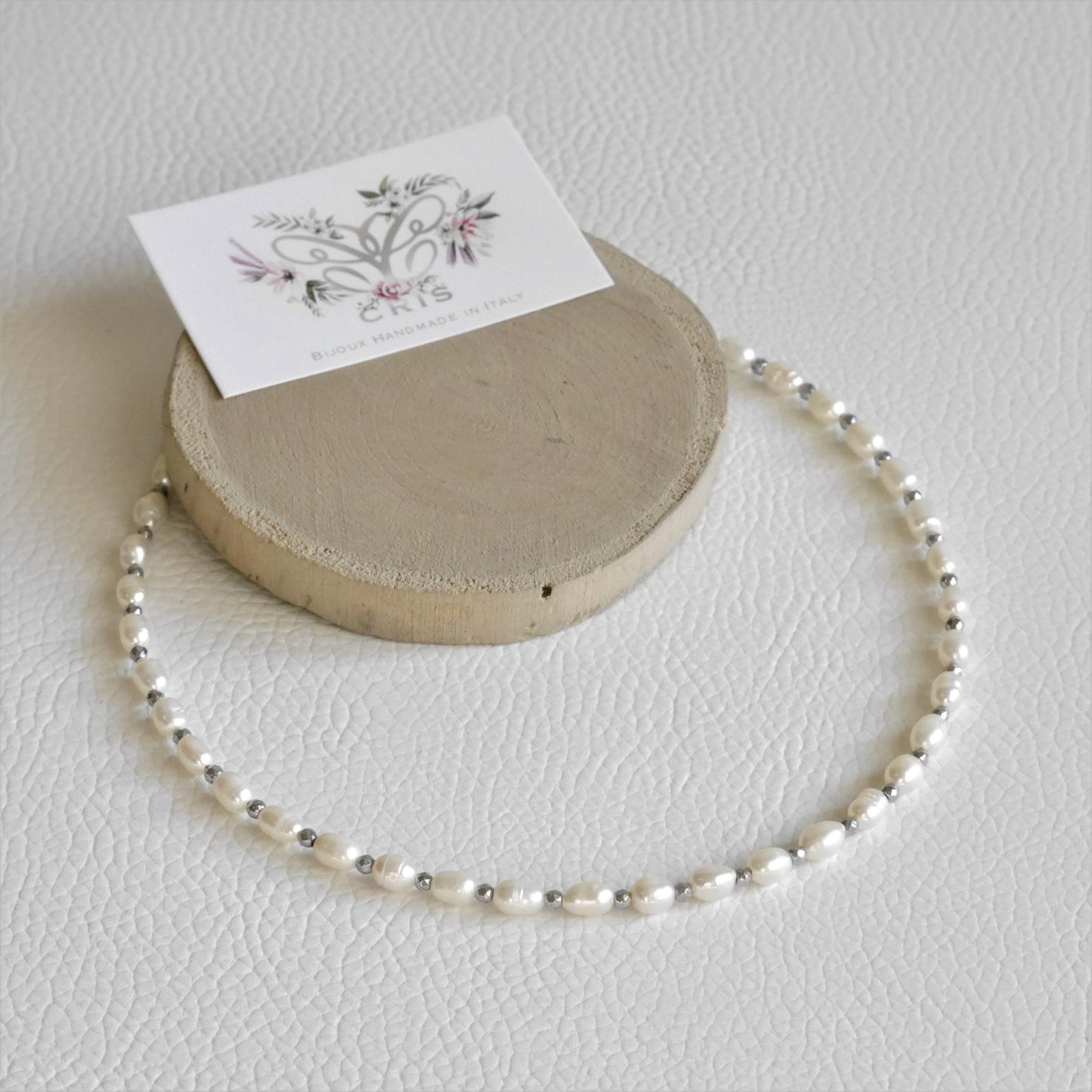 Choker Perle di Fiume e Ematite - Cris by Cristiana