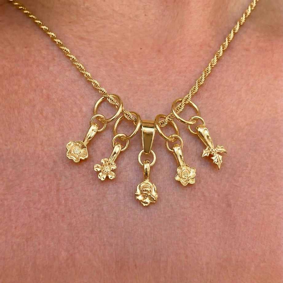 Ciondoli Mini Birth Flower Placcati oro