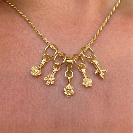 Ciondoli Mini Birth Flower Placcati oro