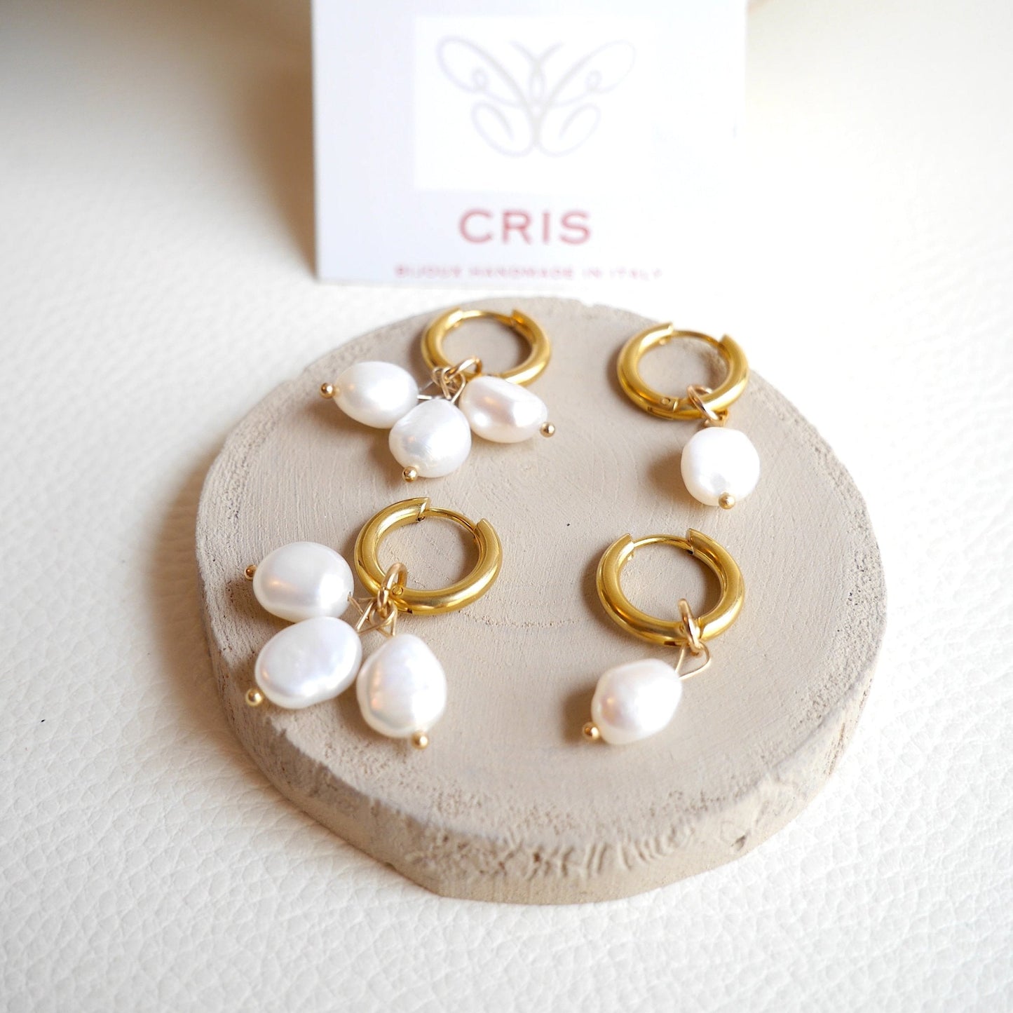 Orecchini pendenti con perle di fiume - Cris by Cristiana